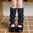 thumbnail image 2 of Glisme Kids Socks Girls Knitted Leg Warmers Winter Cuff Boot Socks With Pompoms Thick Thermal And Ankle Sleeves For Toddler Cold Weather Outdoor Black, 2 of 4