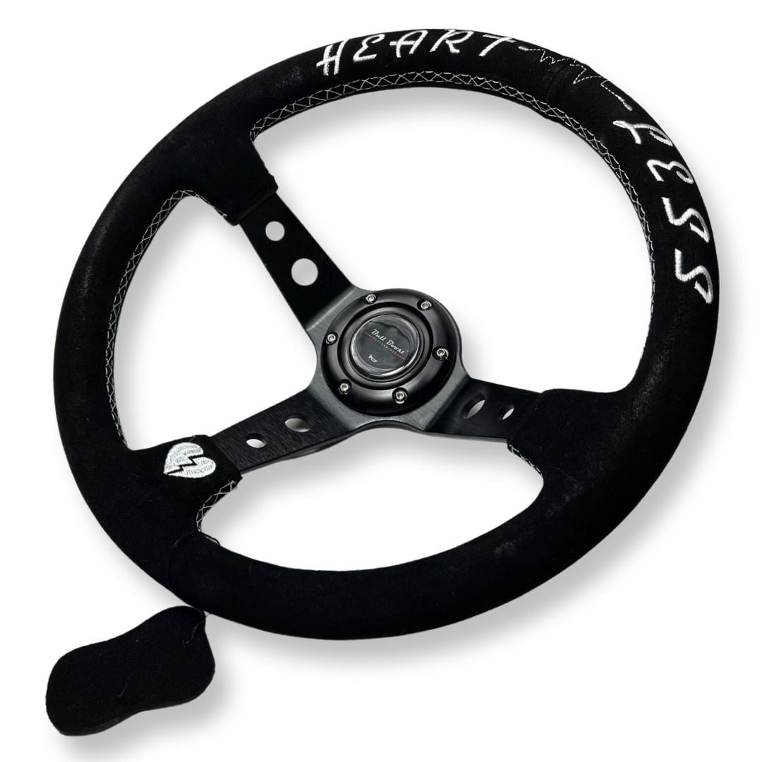 3"DEEP DISH 6BOLT STEERING WHEEL BLACK SUEDE FOR Dodge GM Buick Chevy
