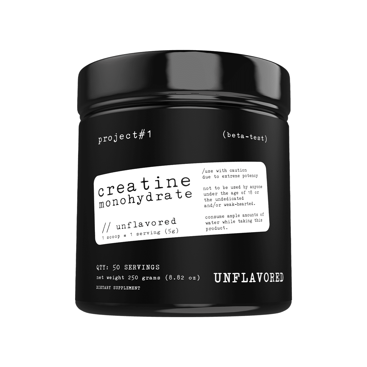 Project 1 Nutrition Creatine Monohydrate Unflavored 50 Servings