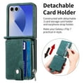thumbnail image 3 of Dteck for Samsung Galaxy Z Flip 7 Case with Detachable Wallet Card Holder, Zipper Pocket PU Leather Removable Phone Cover for Samsung Z Flip7 2025,Green, 3 of 8