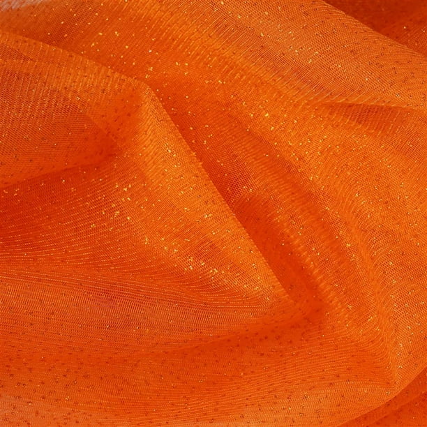 Dazzling tulle fabric at walmart 54 X 15 Yards Orange Glitter Dot Tulle Fabric Bolt Walmart Com