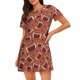 thumbnail image 1 of Easygdp American Football1 Camisón de manga corta para mujer, informal, estampado, 1 of 6