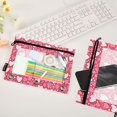 thumbnail image 4 of 2 Pack Pencil Pouch for 3 Ring Binder Smooth Zipper Folders with Pockets Clear Window Pencil Case Red Doodled Hearts, 4 of 6