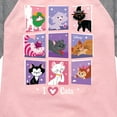 thumbnail image 3 of Disney Classics - Cats & Dogs - Grid Of Assorted Cats  - Toddler And Youth Girls Raglan Graphic T-Shirt, 3 of 4