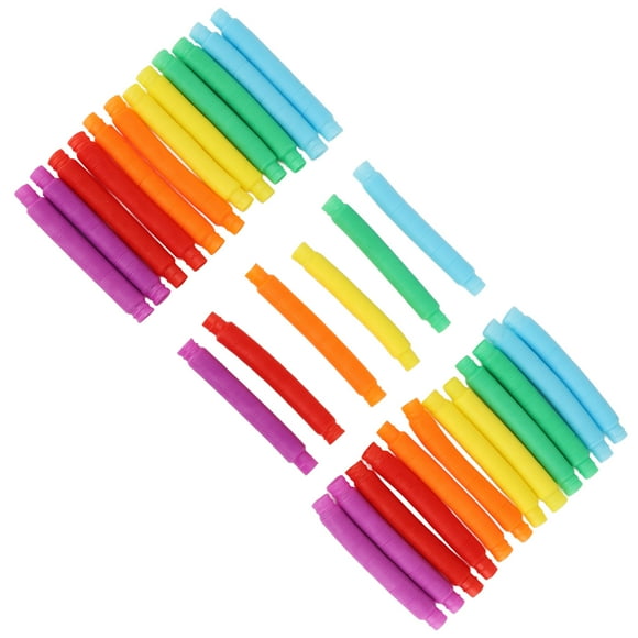 Pop Tube Toy, 6 Colors Pop Tubes Reduce Stress Plastic Bendable for Entertainment