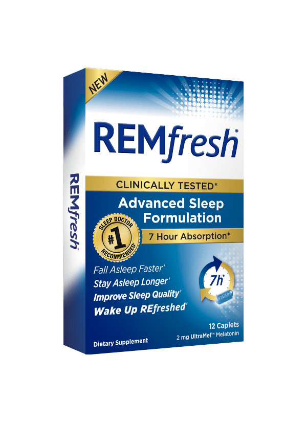 REMfresh UltraMel Melatonin Advanced Sleep Formulation Caplets, 2mg, 12 ct