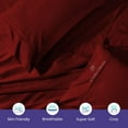 thumbnail image 5 of Js sanders Short Alaskan King 4pc Sheet Set 100% Egyptian Cotton 800 Thread Count Breathable & Soft Cooling Hotel Sheets Machine Washable and Fits up to 18'' Deep Pocket Burgundy, 5 of 7