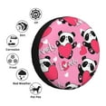 thumbnail image 5 of Balery Panda Heart Valentine Pinktire Cover Waterproof Dust-Proof, Universal Spare Wheel Tire Cover For Trailer, Rv, Suv Truck And Vehicle Camper Accessories-17 Inch, 5 of 9