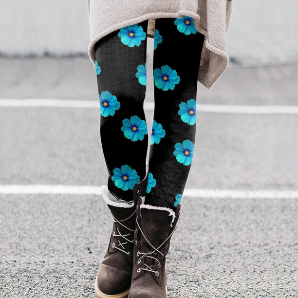 MKLEKYY Leggings deportivos de cintura alta con estampado informal para mujer, pantalones de yoga para fitness 4483
