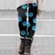 thumbnail image 1 of MKLEKYY Leggings deportivos de cintura alta con estampado informal para mujer, pantalones de yoga para fitness 4483, 1 of 3