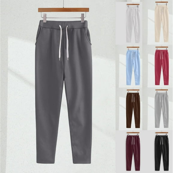 Autumn Winter Plus Size Women's Pants Athletic Sweat Pants Casual Solid Comfortable Pant Elastic Waist Long Pants Yoga Pants Pilates Gym Training Workout Sport Pants