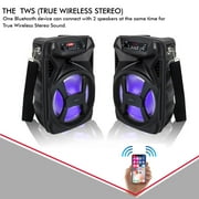 (Qty 2) Technical Pro 500W Portable 8 Bluetooth Speaker with Woofer & Tweeter (Black)