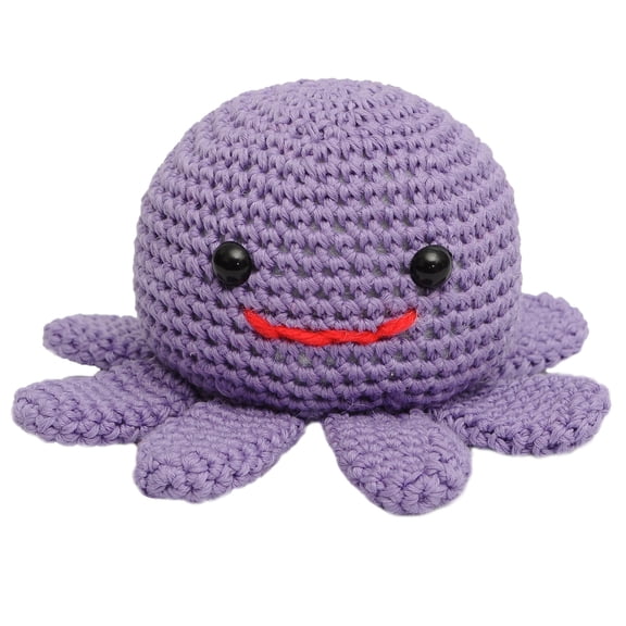 Purple Octopus Handmade Amigurumi Stuffed Toy Knit Crochet Doll VAC