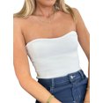 thumbnail image 4 of Canis Women's Strapless Ribbed Knit Solid Color Tube Tops for Summer, 4 of 9
