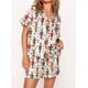 thumbnail image 2 of Conjunto de pijama navideño para mujer 2024, camisa de manga corta con botones y pantalones cortos con estampado de cascanueces, ropa de dormir de 2 piezas para estar en casa, 2 of 4