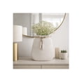 thumbnail image 4 of Wide Pottery Vase for Living Room Decor - Ceramic Flower Vase with Woven Jute Accents for Home, Bedroom, House and Office Table - Classic Accent Display for Mantel and Console - 16", White & Brown, 4 of 16