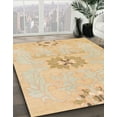 thumbnail image 3 of Ahgly Company Machine Washable Indoor Rectangle Abstract Brown Gold Area Rugs, 5' x 8', 3 of 7