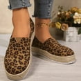 thumbnail image 2 of Leopard Espadrille Platform Slip on Loafers for Women 2025 Beach Casual Fall Suede Walking Flat Shoes, 2 of 7