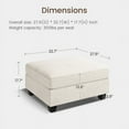 thumbnail image 2 of HONBAY Ottoman de Canapés Sectionnels Modulaires en Velours Côtelé, Beige, 2 of 5