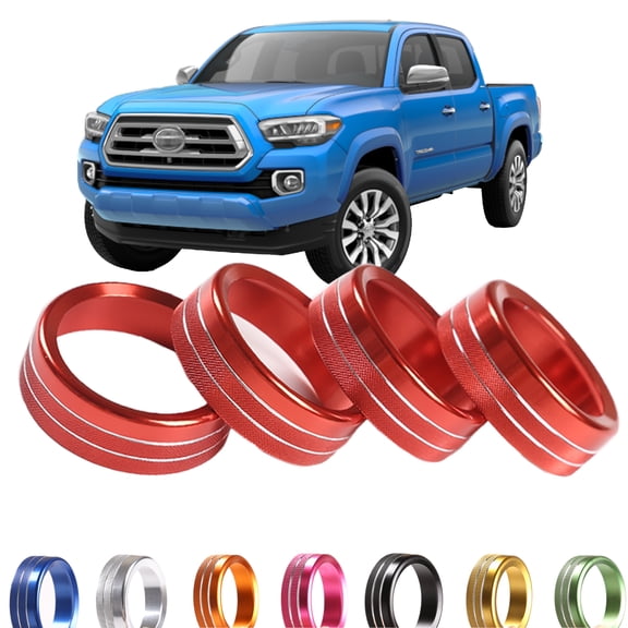 TINKI Aluminum Alloy AC Air Conditioner Volume Tune Knob Button Cover Compatible for Toyot@ T@coma 2016 2017 2018 2019 2020 Accessories