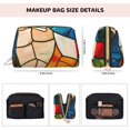 thumbnail image 5 of Gaeub Stained Glass Cat Art Printed Travel Cosmetic Bag,Makeup Bag, Large Capacity Toiletry Bag for Women, Portable Pouch Make Up Organizer with Zipper and Divider, 5 of 8