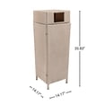 thumbnail image 6 of happimess Keaton Modern 24.13-Gallon All-Weather Wicker/Metal Lidded Hideaway Outdoor Trash Can, Light Pink/White, HPM1203D, 6 of 9