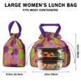thumbnail image 5 of Boho Bohemia Pioneer Flower Art Drawstring Lunch Bag Women - Drawstring Lunch Bag Insulated for Work Office - Stain-Resistant Large Lunchbags for Women with Multi-Pockets, 5 of 6