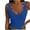Blue, variant on LEAVINGSUO Womens Shirts, Tank Top for Women Sexy Fashion Sexy Womens V-Neck Patchwork Solid Lace Short Camis Tops Vest Gray L