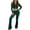 Green, variant on Casual Velvet 2 Piece Tracksuit For Women, Long Sleeve Zip Crop Top & Elastic Drawstring Flared Pants Soft Plush Loungewear Outfit S-XXXL Plus Size Friendly True To Size