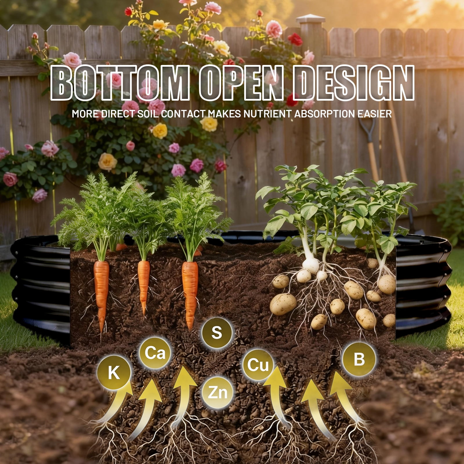 Land Guard 3 pack 8×4×1 ft Raised Garden Bed，Outdoor Galvanized Planter Boxes, Oval Large Metal Raised Garden Beds for Vegetables (Deep Grey)