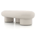 thumbnail image 2 of Kavren Modern Oval Glossy Low Profile Coffee Table, Ivory, 2 of 13