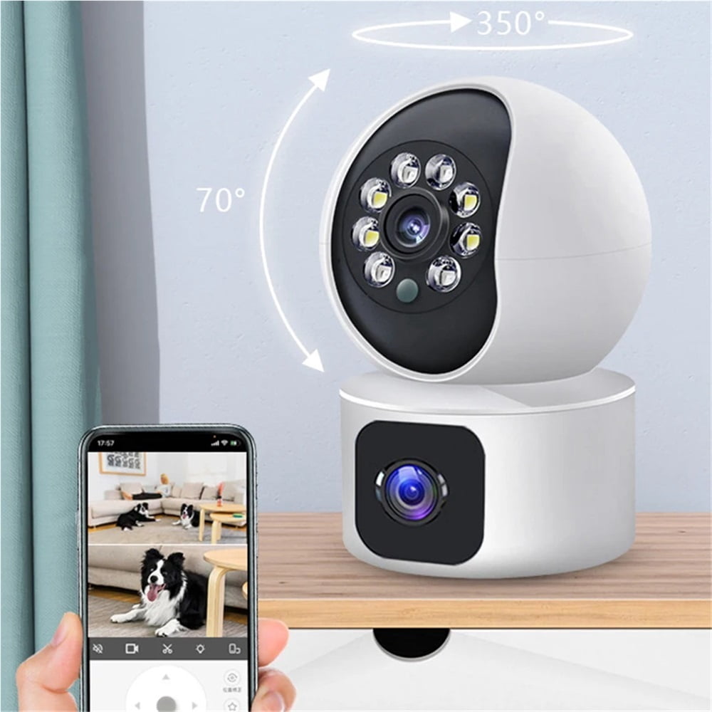 WiFi 4K 8MP Dual Screen WiFi IP Camera Indoor Two Way Audio IP Wireless CCTV Video Surveillance Mini Baby Monitor