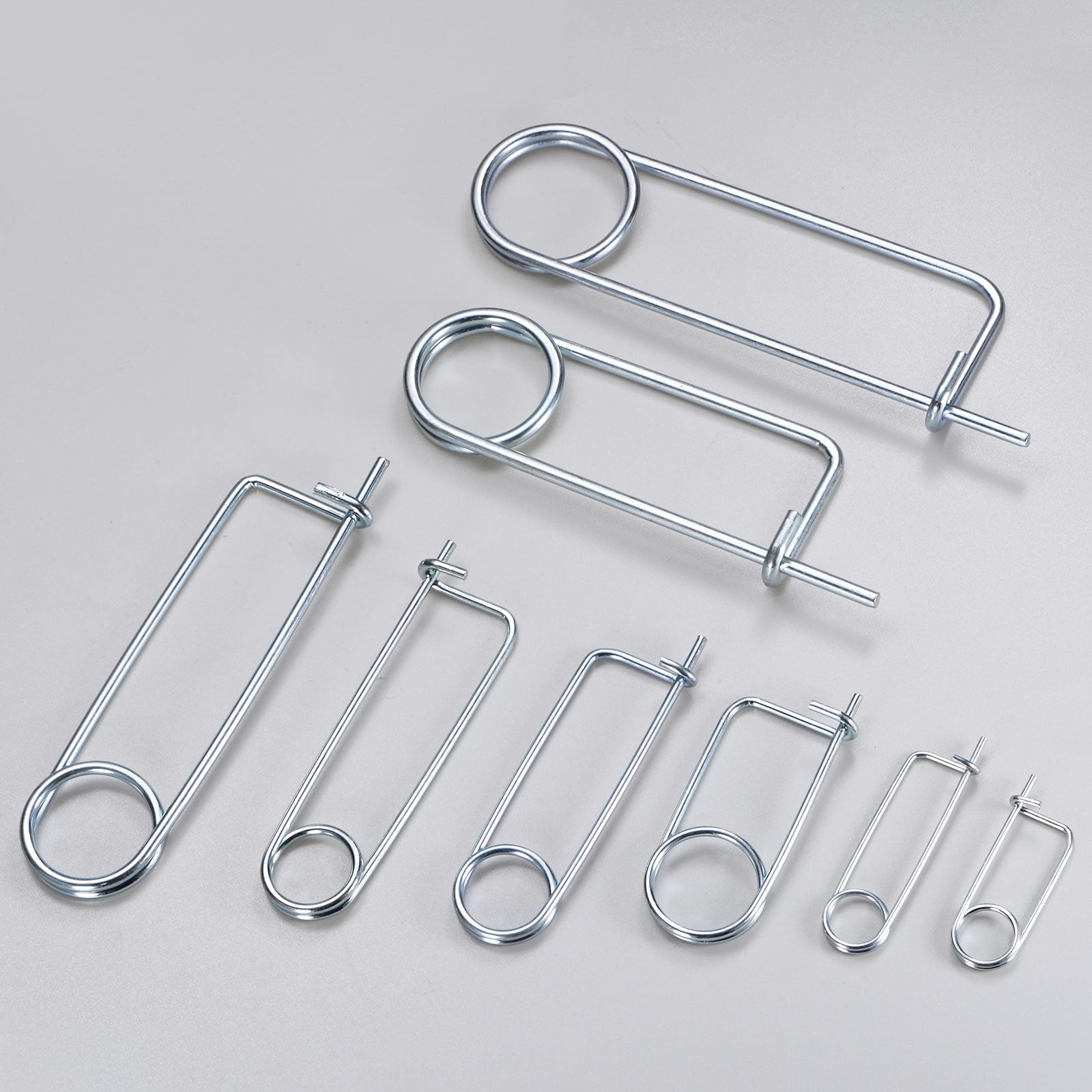 Uxcell 4-Pack Brooch Shape Cotter Safety Pin, M5x88mm Spring Steel Pins Quick Lock Brooch Fastener Heavy Retainer Clips