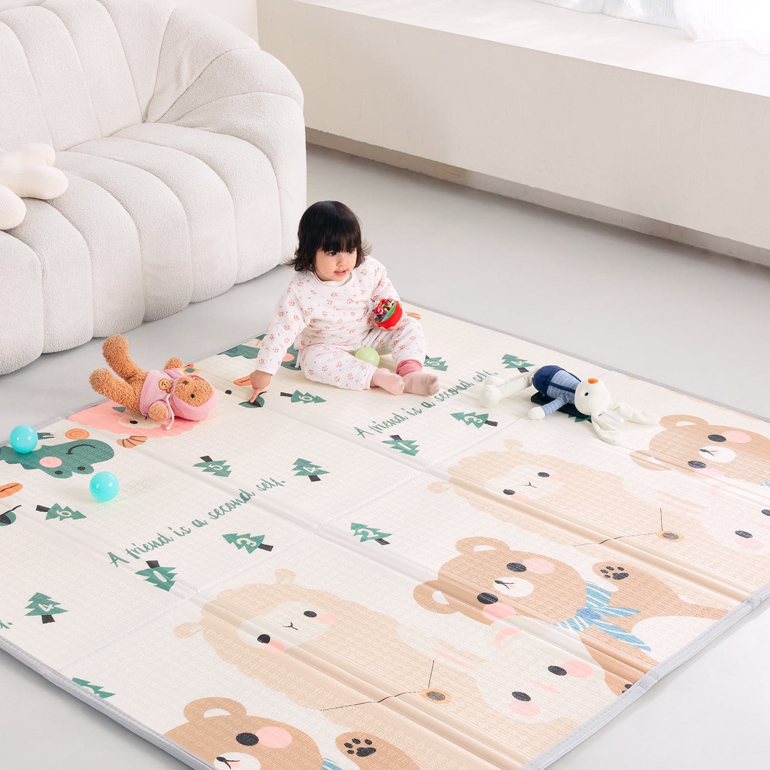 Insugar 71x79 Inch Extra Large Baby Play Mat, NonToxic XPE Foam Baby
