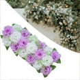 thumbnail image 4 of Chemin de Table Panneau de Fleurs Roses pour Décoration de Table de Mariage Violet et Blanc, 4 of 7
