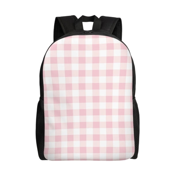 Fotbe Pink Checkboard Mochila de Viaje para Laptop, Mochila Ejecutiva Delgada y Resistente 15.6"