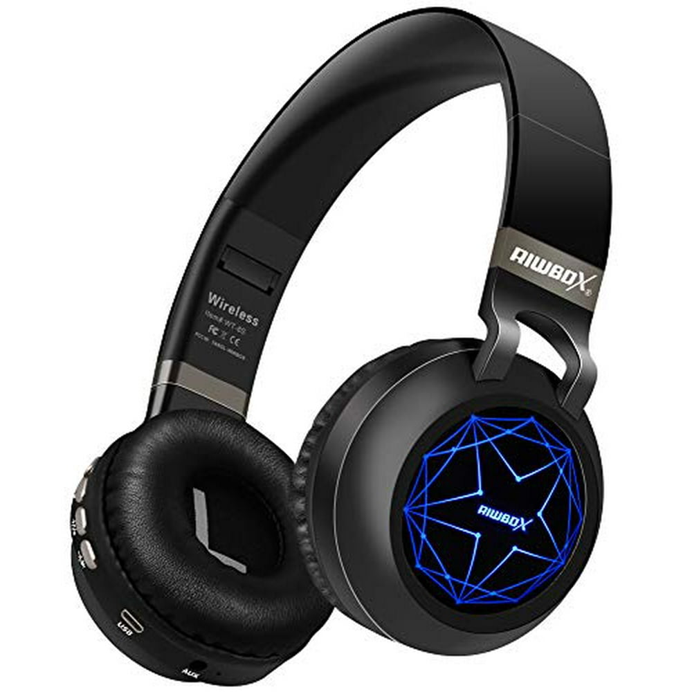 Riwbox WT8S Bluetooth Headphones, LED Light Up Wireless Headphones