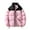 Pink, variant on Rutainlusire Mens Fashion Warm Hoodless Puffer Jackets 2025 Men's Color Blocked Long Sleeved Stand Up Collar Zipper Cardigan Thickened Warm Jacket