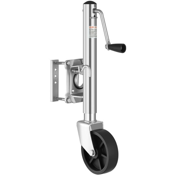 VEVOR Trailer Jack with Wheel, 1000 lbs Load Capacity, Heavy Duty Swivel Boat Trailer Jack with PP Single Wheel & Ergonomic Handle, 10-inch Lift, Fit for RVs, Boats, Horse Trailers, Utility Trailers