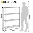 thumbnail image 6 of Ktaxon 4-Tier Metal Shelving Unit, Adjustable Shelf Organizer for Garage Kitchen, Storage Rack Capacity for 1100 lbs, 36"W x 14"D x 55"H, Silver Gray, 6 of 19