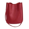thumbnail image 4 of Bolsa bandolera de hombro de cuero de color puro para mujer de compras vintage Tmvgtek Para Estrenar, 4 of 8