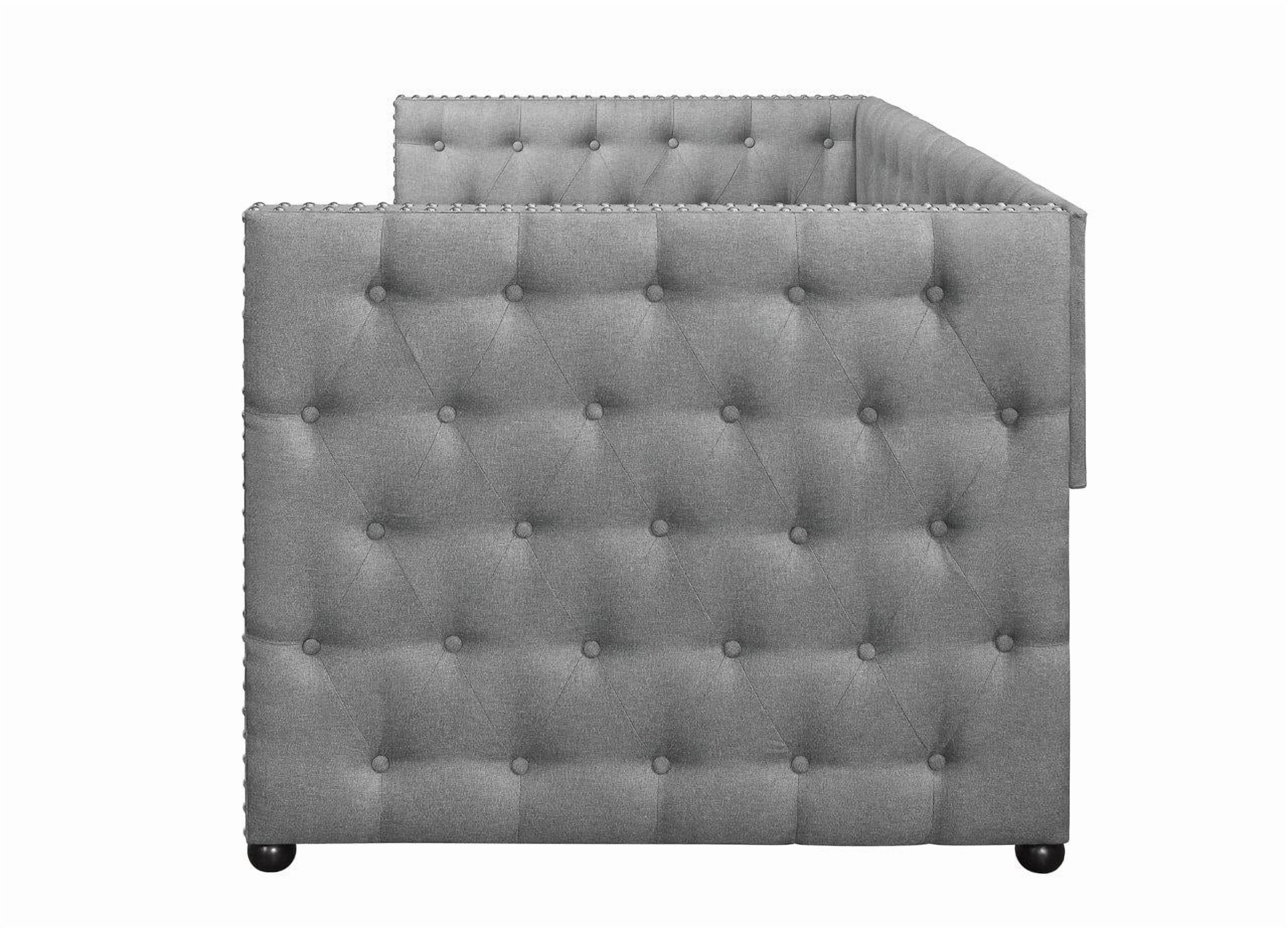 Home Design Solace Twin Daybed – Light Gray Upholstered Frame with Storage-Ready Design