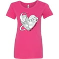 thumbnail image 3 of Inktastic Lung Cancer Awareness White Ribbon Around Heart Women's T-Shirt, 3 of 5