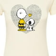 thumbnail image 3 of Peanuts - Charlie Snoopy Dot Heart - Juniors Fitted Graphic T-Shirt, 3 of 6