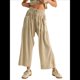 thumbnail image 5 of Conjunto de Dos Piezas para Mujer: Top Fruncido y Pantalón Conjunto Informal Bohemio de Cintura Alta con Bolsillos Albaricoque M, 5 of 7