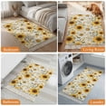 thumbnail image 3 of Kitchen Runner Rugs, Yellow Sunflower Spring Blossom Floral 4'x6' Throw Rug with Tassels, Wildflower Seamless Washable Soft Floor Carpet Runner for Hallway Bedroom Bathroom Laundry Room, 3 of 9