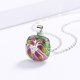 thumbnail image 5 of Elegante collar verde de joyería para mujer decorado con flor rosa y circonita blanca, 5 of 5