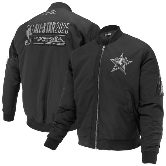 Unisex-FISLL  Black 2025 All-Star Game Full-Snap Flight Jacket