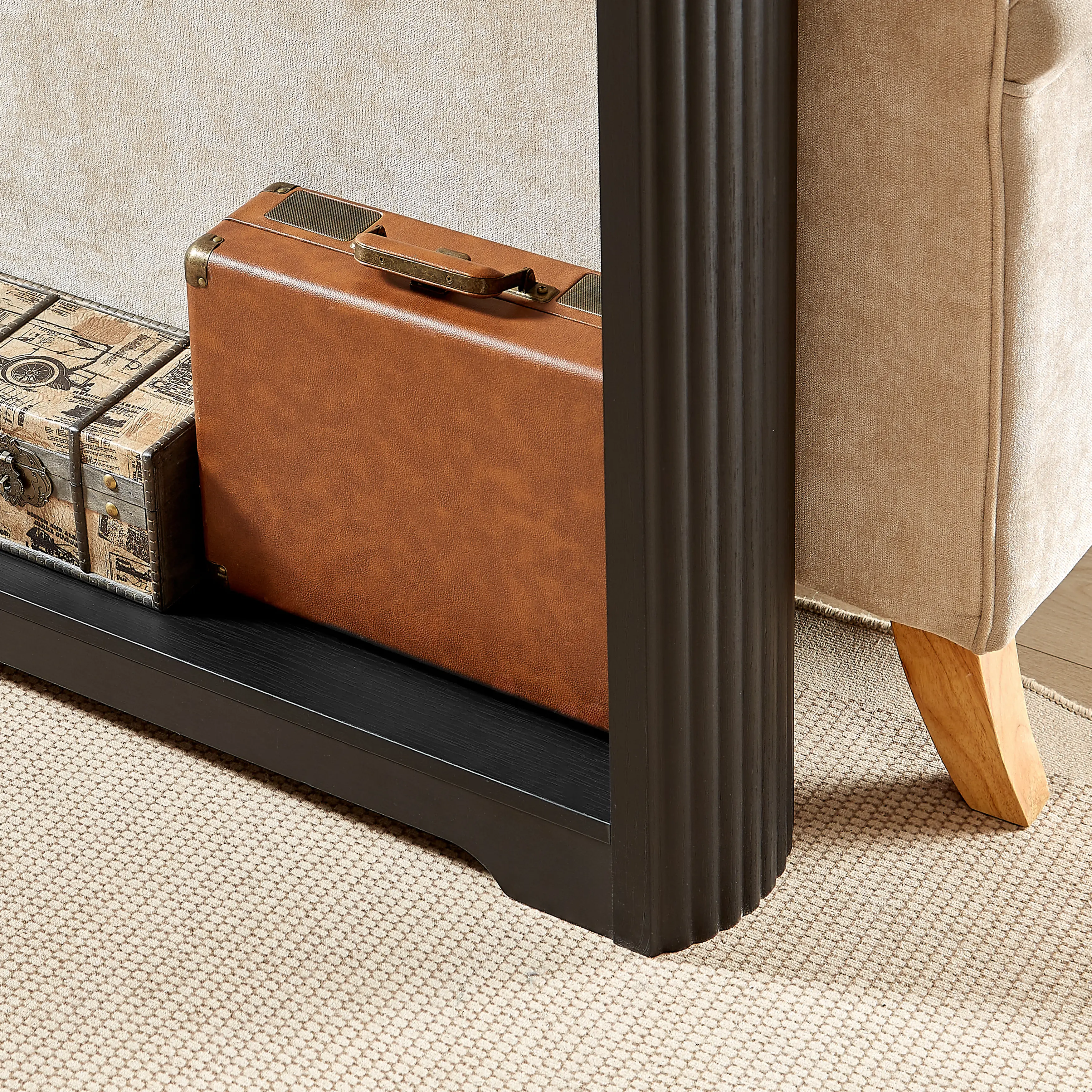 Aukfa 70.1" Narrow Console Table, Long Entryway Table & Behind Sofa Table for Hallway and Living Room,Black