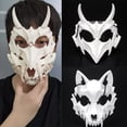 thumbnail image 2 of Máscara de media cara Unisex, Cosplay de Anime japonés, dragón, Dios, esqueleto, Animal, accesorios de fiesta de Carnaval de Halloween, 2 of 4